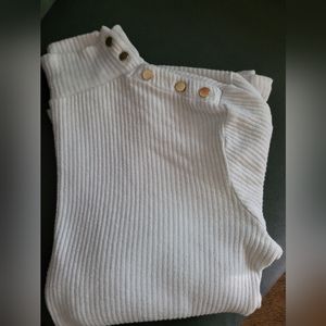 J Crew Mock Turtlenek Sweater with Gold Buttons